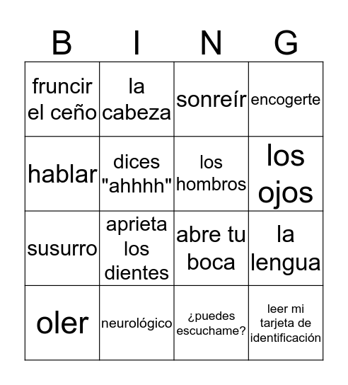 ¡BING! Bingo Card