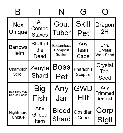 OSRS LGBT BINGO Card