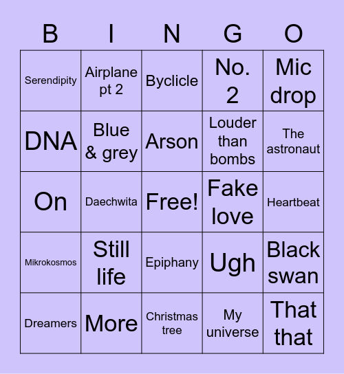 Yesikacelis Bingo Card