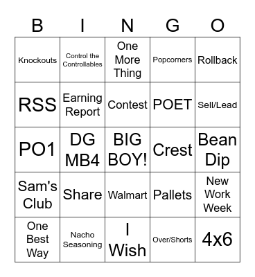 OMZ Bingo Card