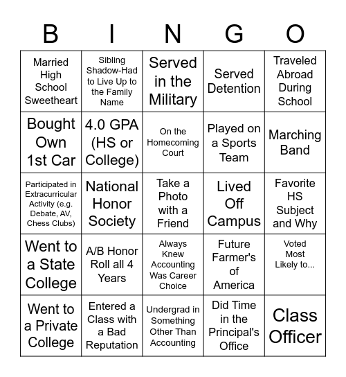 2023 PBM Tax Homecoming Bingo Card