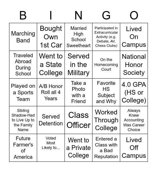 2023 PBM Tax Homecoming Bingo Card