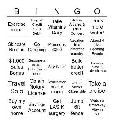 2023 GOALS Bingo Card