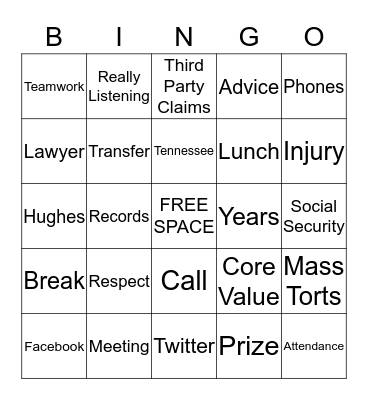 Buzzword Bingo Card