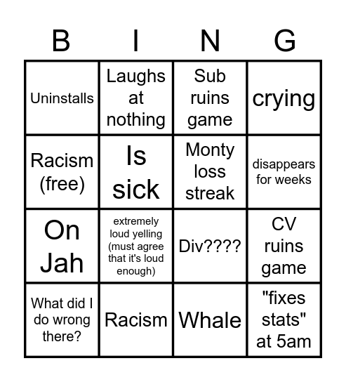 Jupiter bingo Card