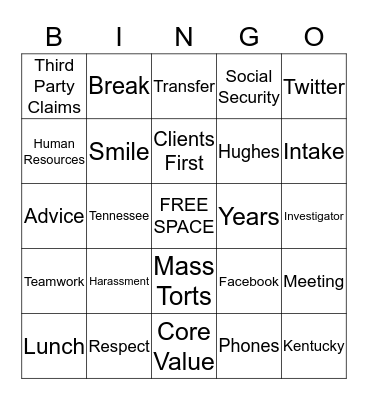 Buzzword Bingo Card
