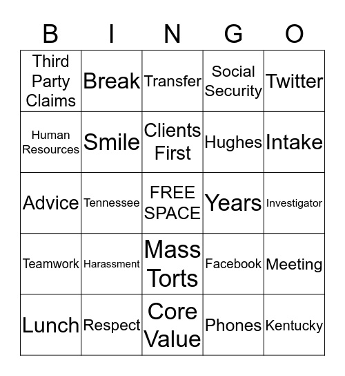 Buzzword Bingo Card