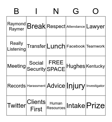 Buzzword Bingo Card
