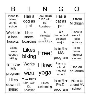 Bingo Icebreaker Bingo Card