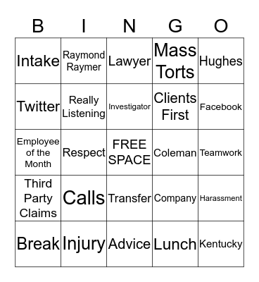 Buzzword Bingo Card