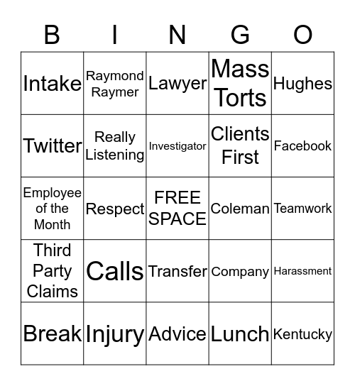 Buzzword Bingo Card