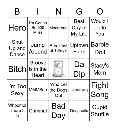 One-Hit Wonders from 1990-2010 Bingo Card