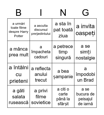 Bingo de Anul Nou Bingo Card
