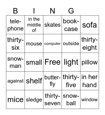 2a L 34-39 Bingo Card
