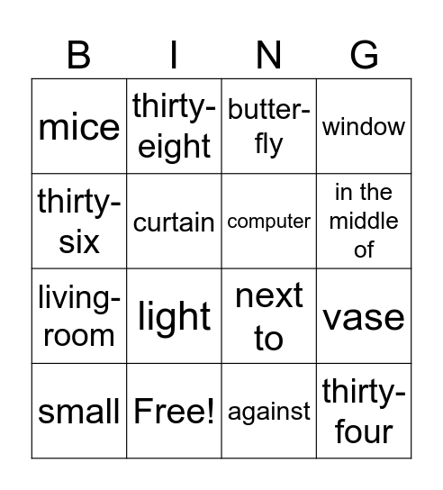 2a L 34-38 Bingo Card