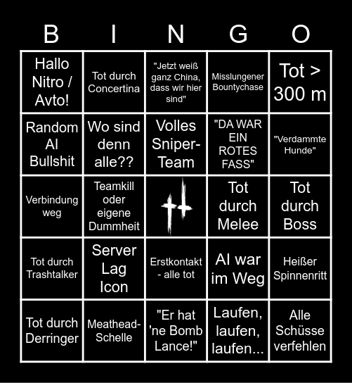 Hunt: Showdown Bingo Card