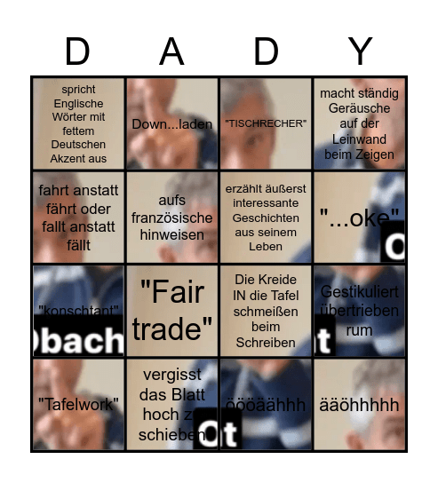 Herr Nickel Bingo Card