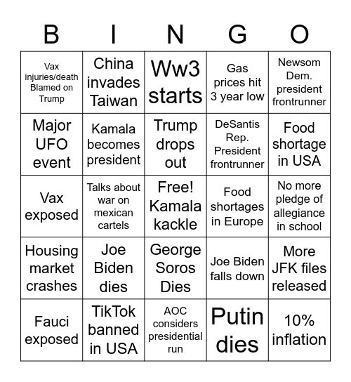 2023 ShitShowBingo Card