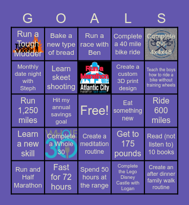2023 Goals Bingo Board Bingo Card