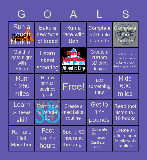 2023 Goals Bingo Board Bingo Card