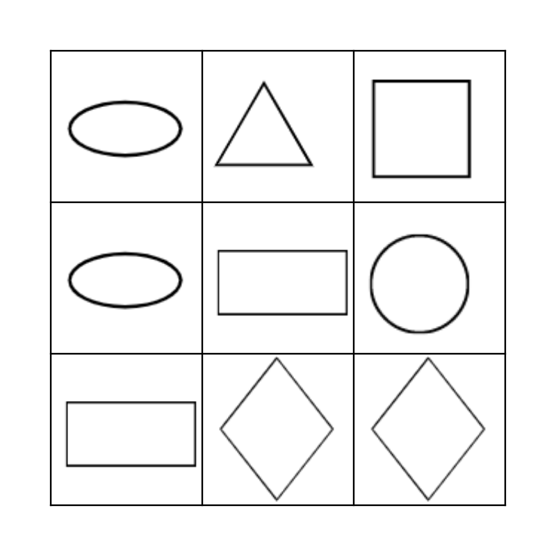 2D Shape BINGO Card