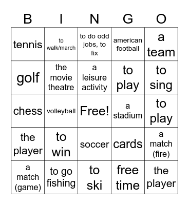 NGMS Unit 5A Bingo Card