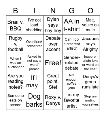 ONLINE TRAINING JAN 2023 Bingo Card
