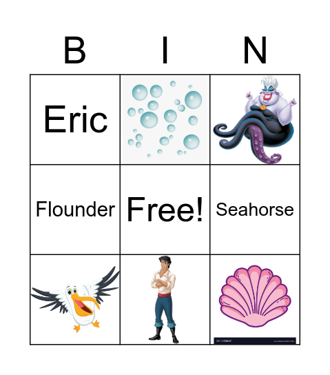 Mermaid Bingo Card