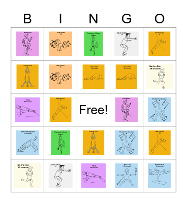 Fitness Bingo Card