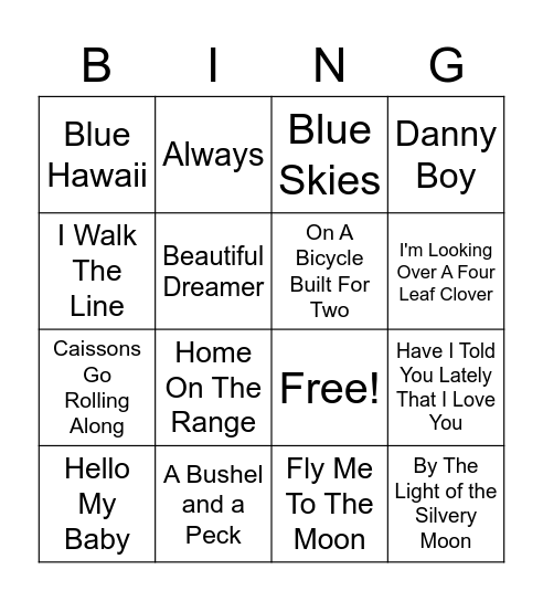 Red Music Bingo Card