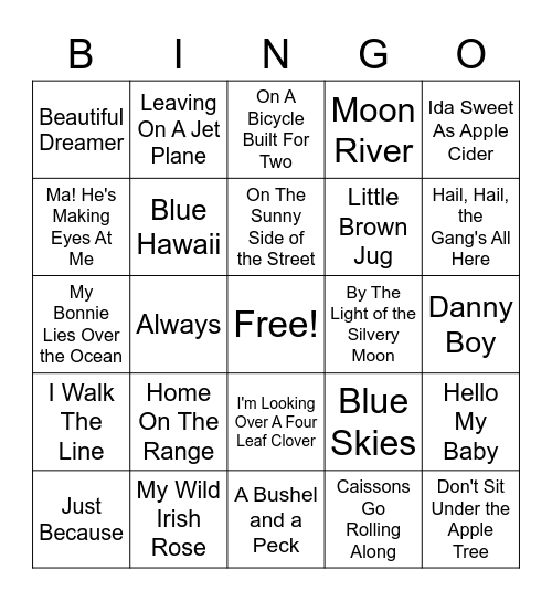 Red Music Bingo Card