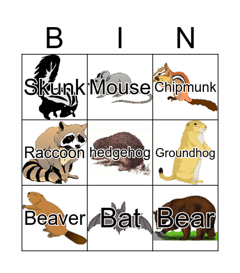 Hibernation Bingo Card