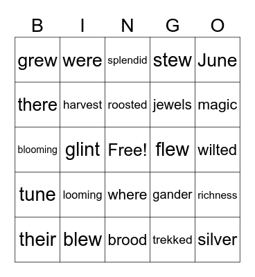 The Splendid Pool Bingo Card