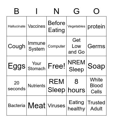 Health Review Bingo Card