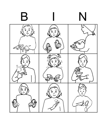 BSL Work and Hobbies Bingo Card