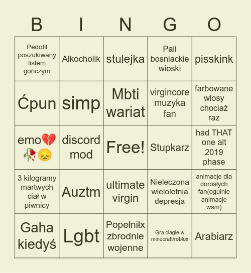 JZW😮 Bingo Card