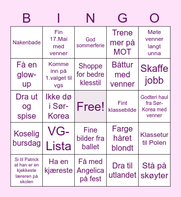 Mål for 2023 Bingo Card