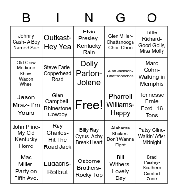 Radio Bingo Card