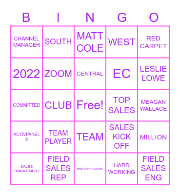 ASKO AWARDS BINGO Card