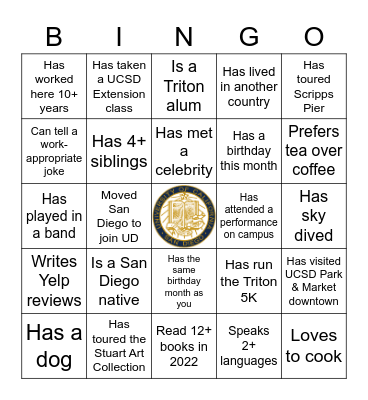 Triton Bingo Card