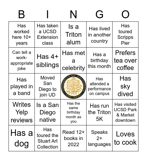 Triton Bingo Card