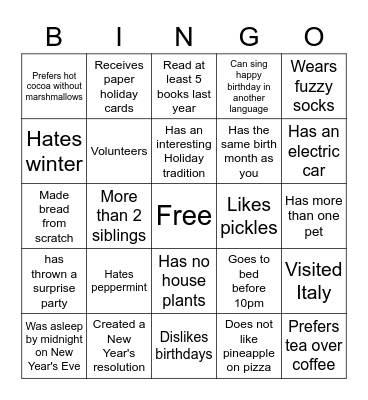Find someone who... Bingo Card