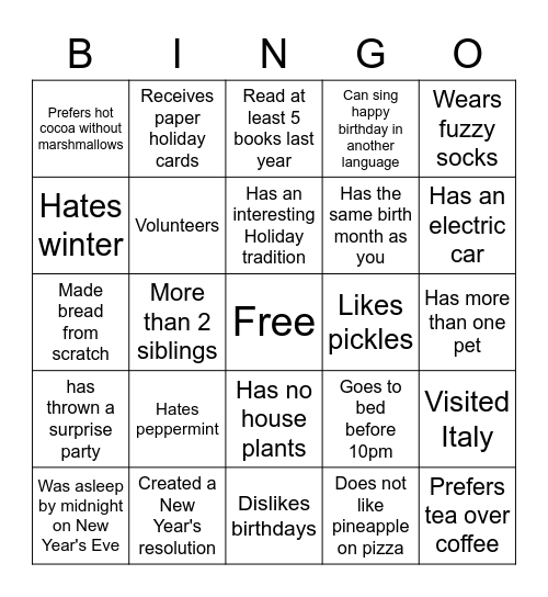 Find someone who... Bingo Card