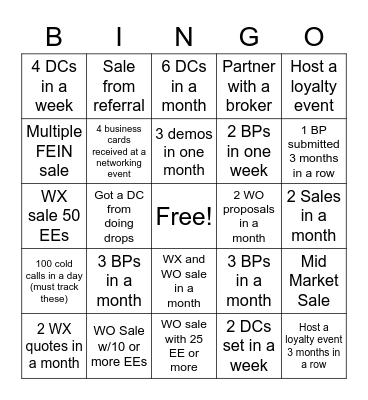 A Year of BINGO Card