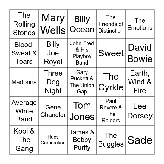 Game 2 Bingo Card