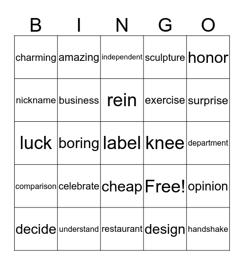 Bingo Card