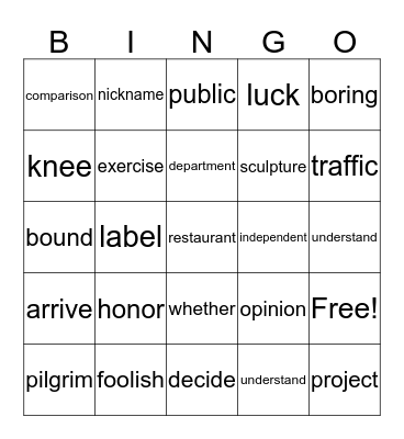 Bingo Card