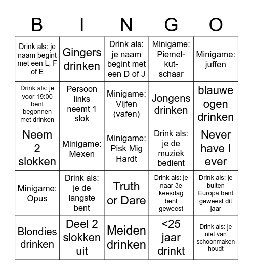 Senioren Bier Bingo Card