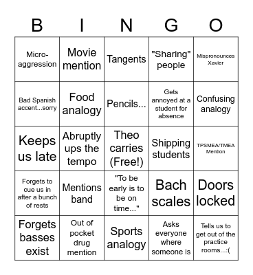 What Will Jane Do Today? Bingo Card