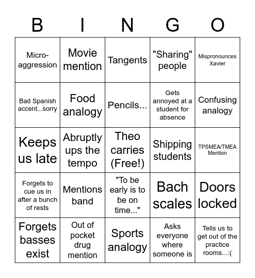 What Will Jane Do Today? Bingo Card